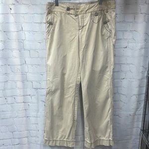 American Eagle Outfitters Y2K Cotton button fly khaki wide leg 10 pants